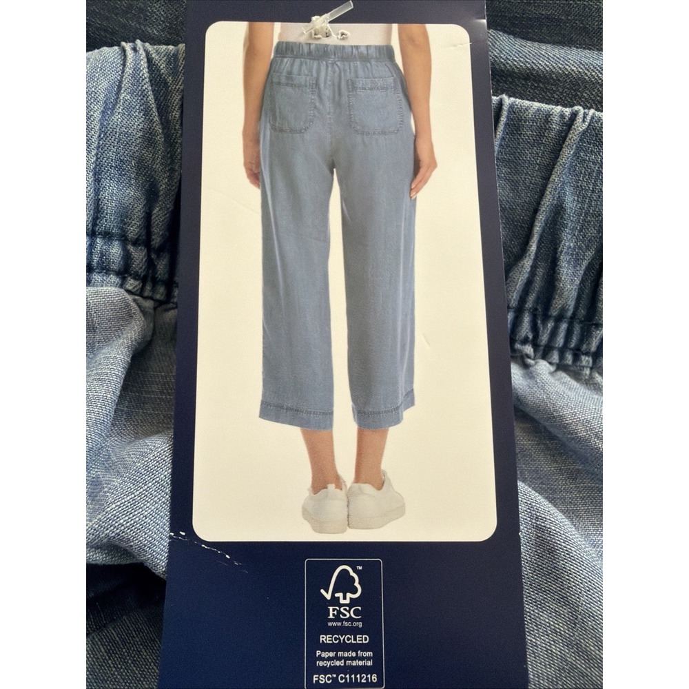 Splendid Women's Cropped Wide Leg Drawstring Pant-Large - Picture 2 of 2